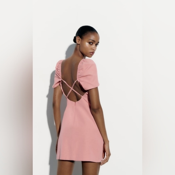 NWT Zara Linen Blend Barbie Pink Mini Dress XL XXL - Picture 6 of 10